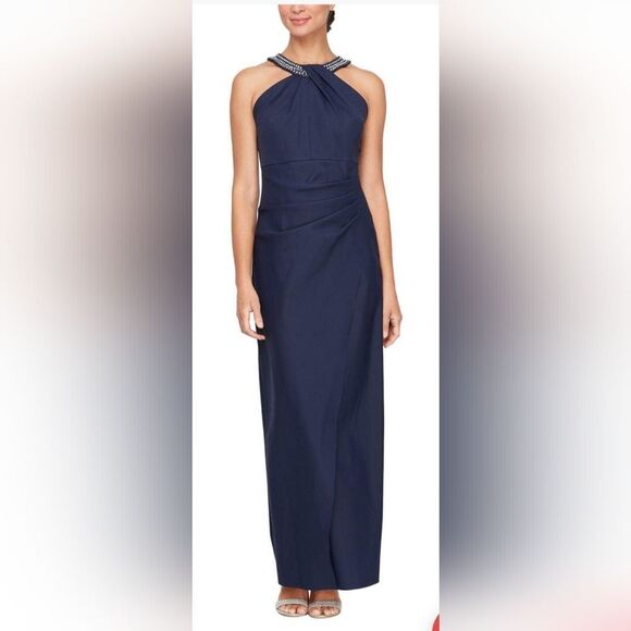 slim fit dress slacks Arabella Sheath Halter Contour Dress